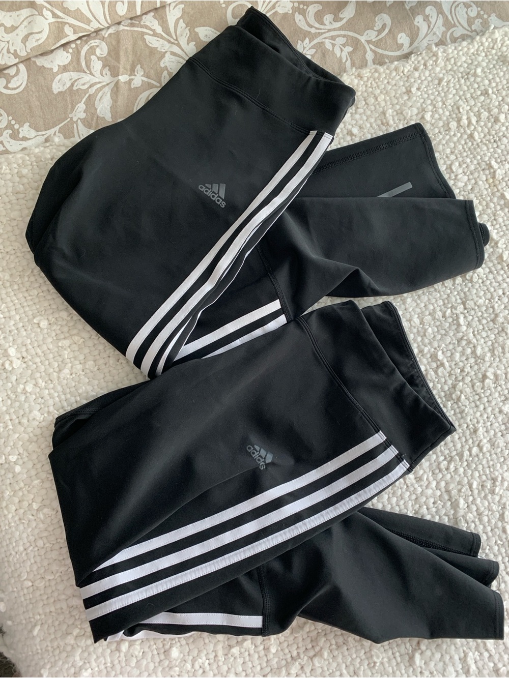 Adidas Energy Climalite Three-Stripe Running Leggings (2 Pairs)